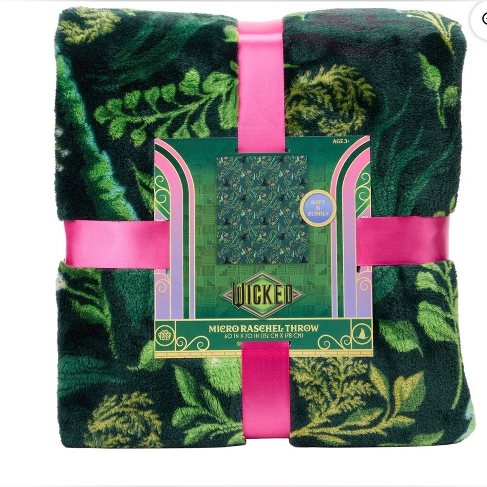 Wicked For Good Silky Soft Oversized Throw 60"x70" Elphaba  Micro Raschel NWT